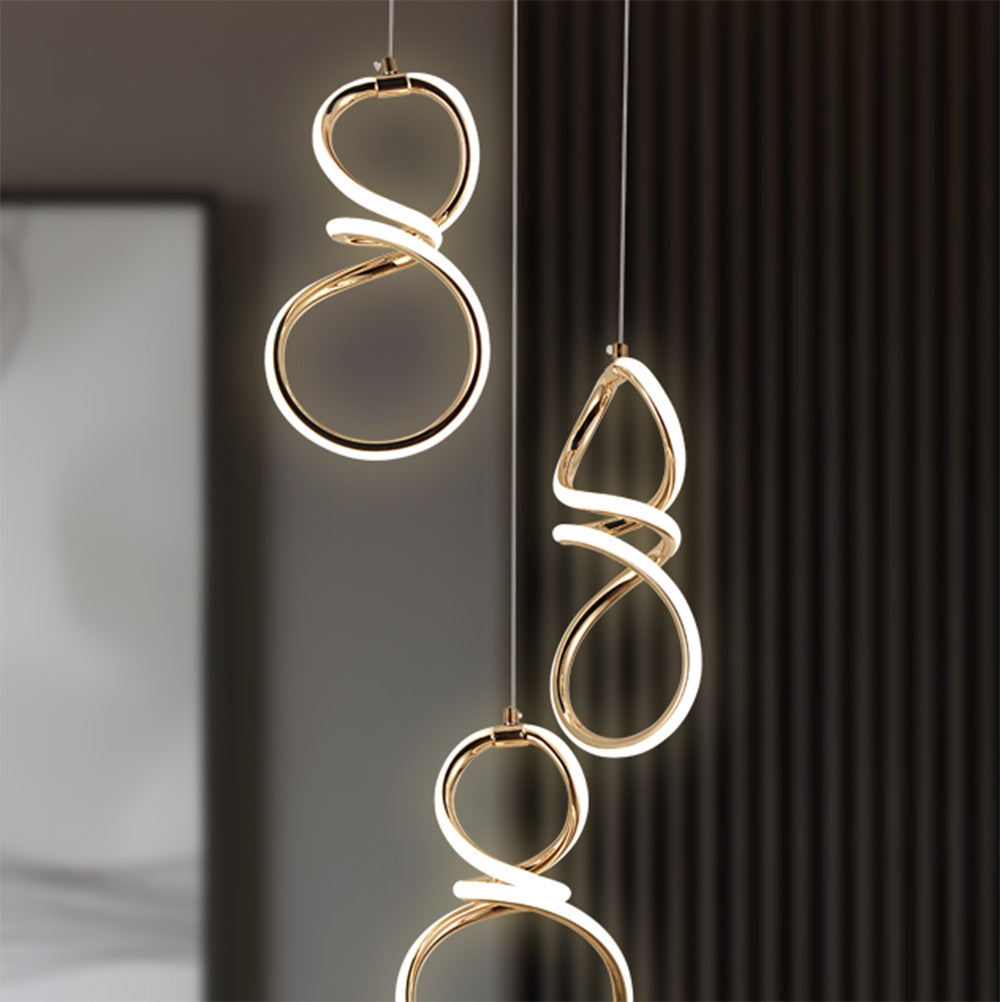 Lampă Suspendată Led G073-3cpr Gold  2