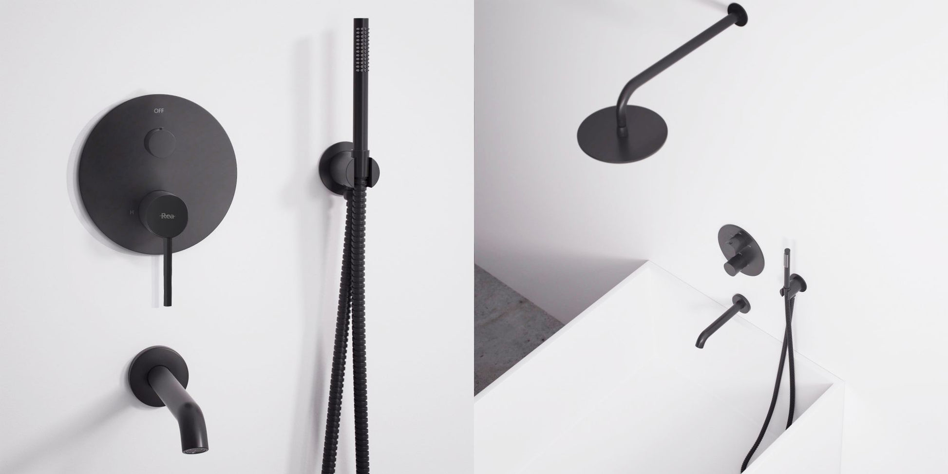 Set de duș și cada incastrabil Rea Lungo Black black + BOX  7