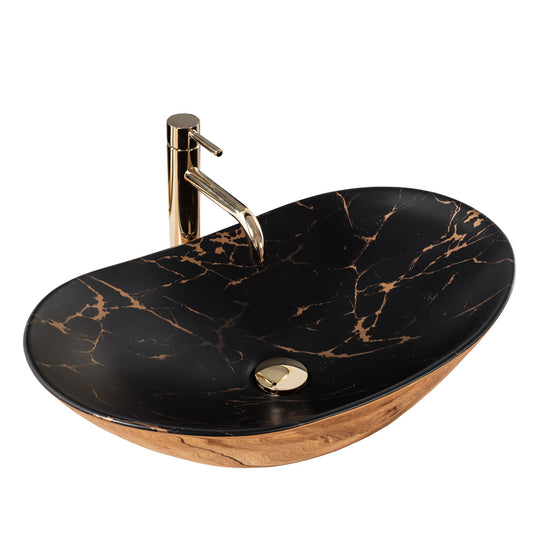 Lavoar de blat Rea REA Royal In Black Marble Gold 1
