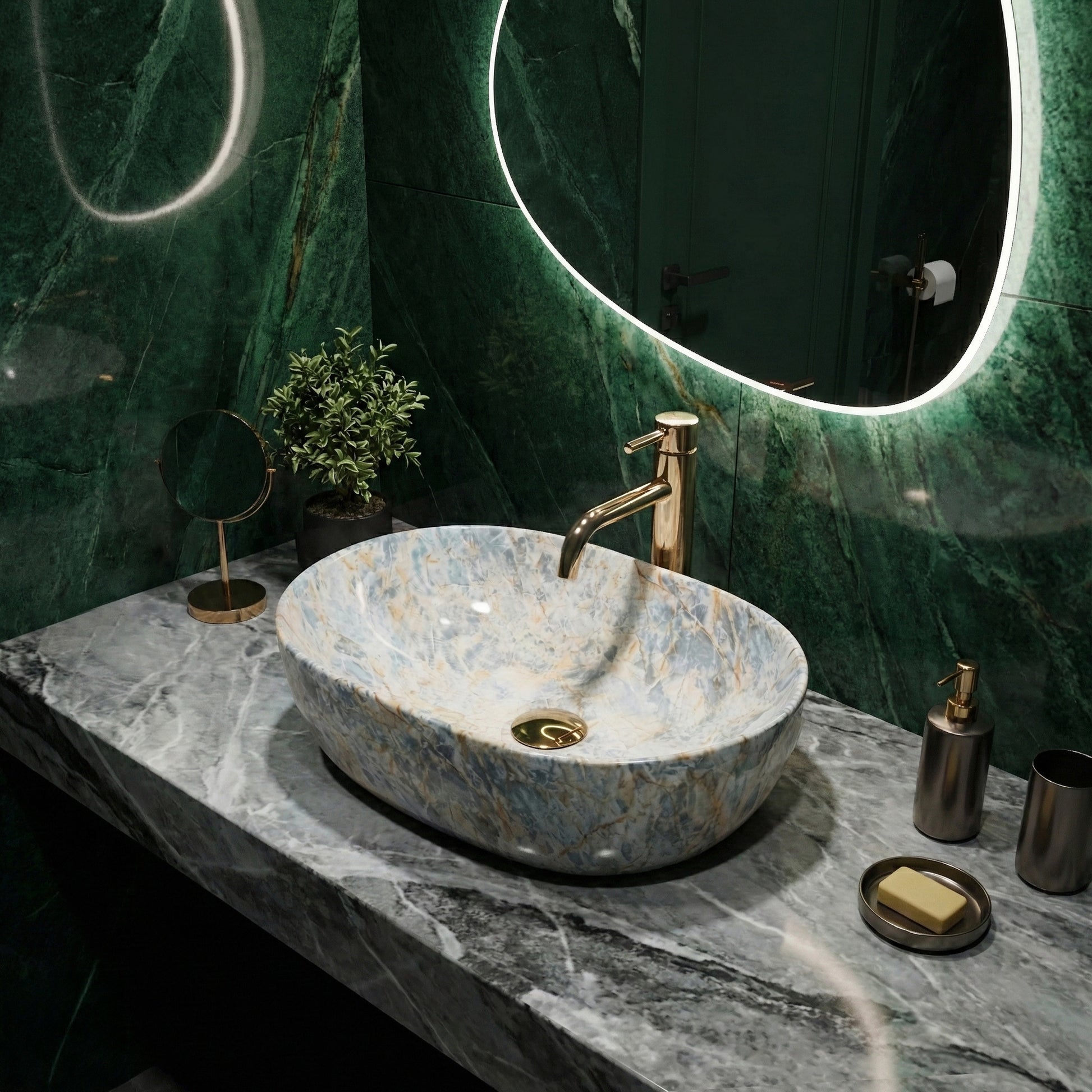 Lavoar pentru blat Rea Amelia Ruststone 48  5