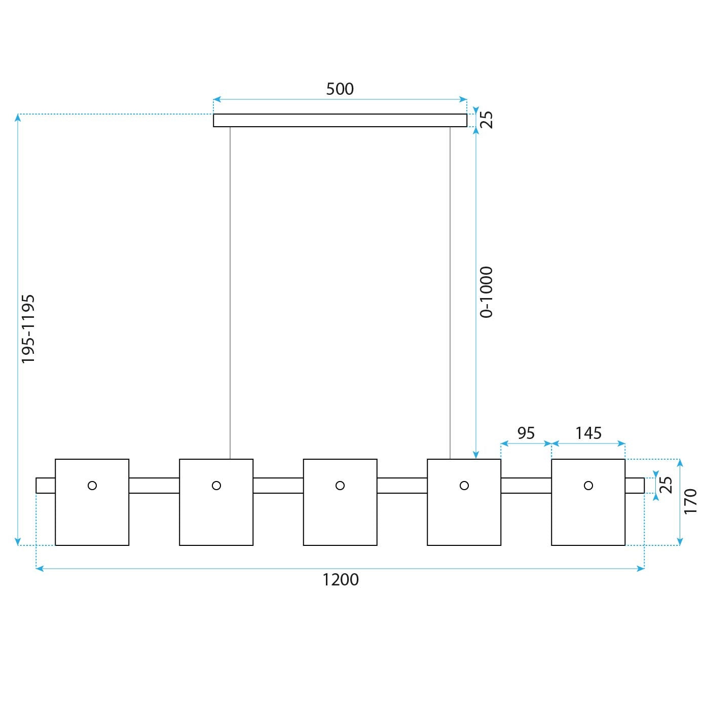 Lampă De Tavan APP1706-5CP Grey G9  8