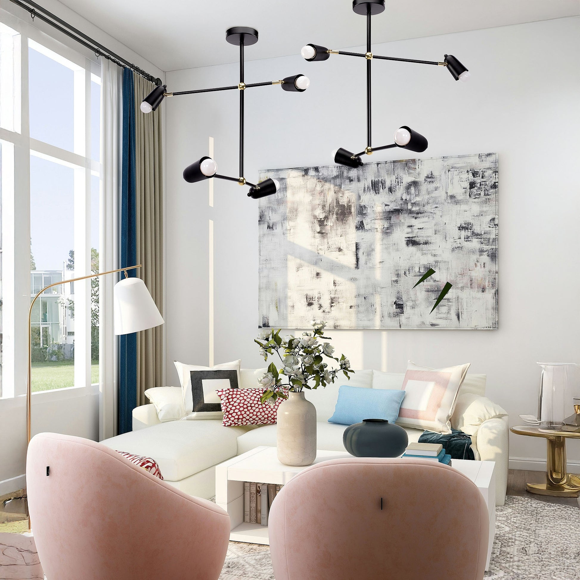 Lampa APP1708-4CP Black + Gold  8