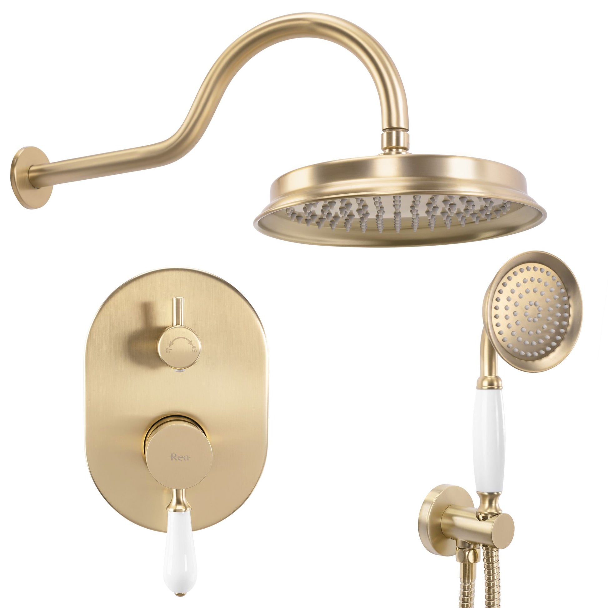 Set de dus incastrat Rea Serra Brush Gold + BOX 1