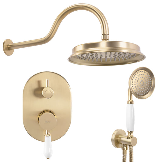 Set de dus incastrat Rea Serra Brush Gold + BOX 1