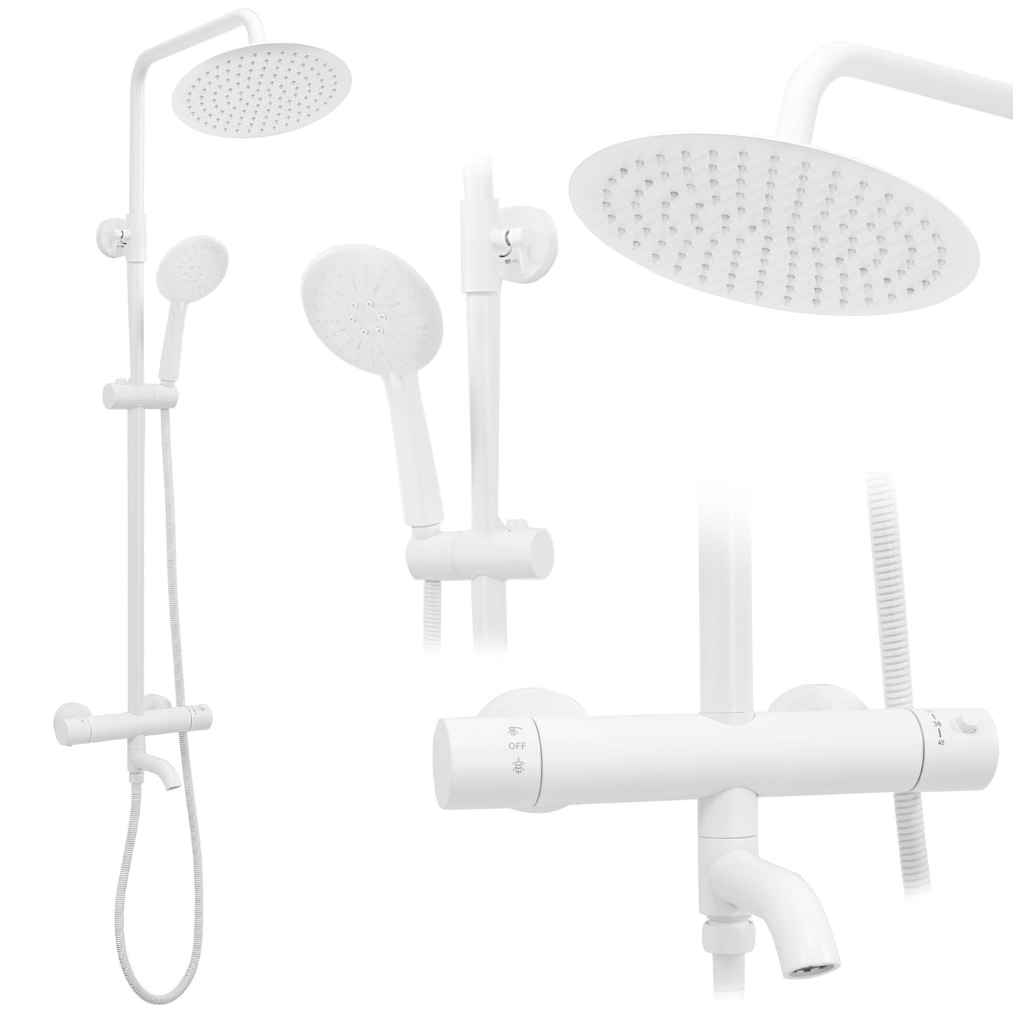 Set de dus cu termostat Lungo White Matt 1
