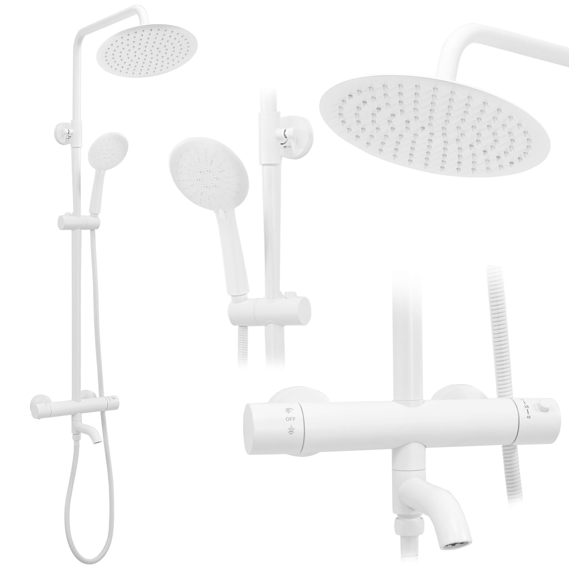 Set de dus cu termostat Lungo White Matt 1