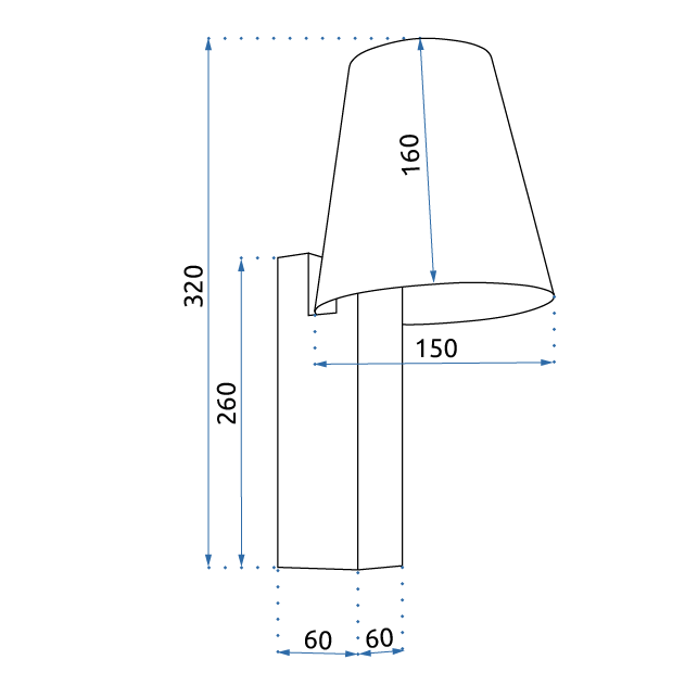 Lampa de perete LOFT APP1279-1W BLACK  8