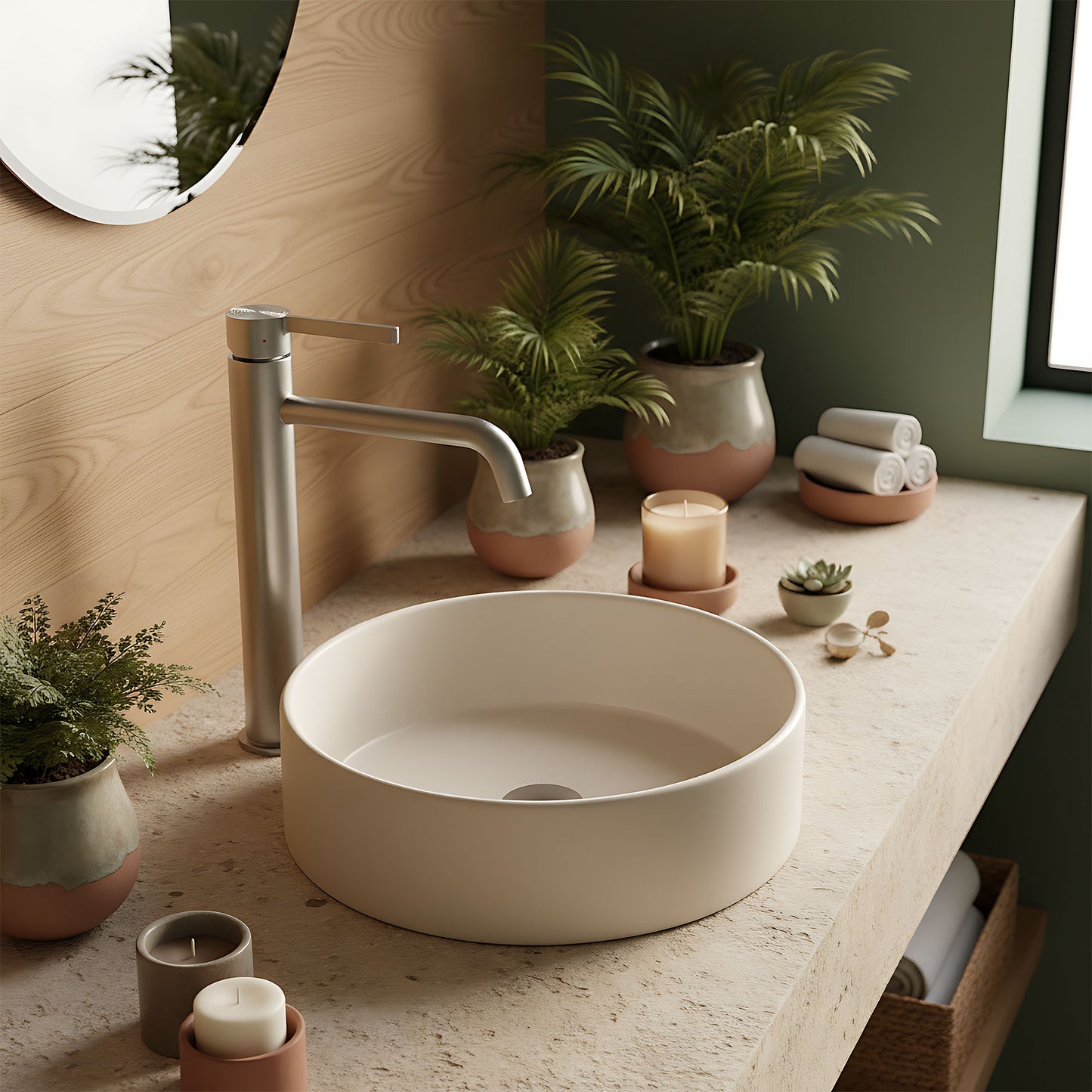 Baterie Pentru Baie Rea Foster Brush Nickel High  9