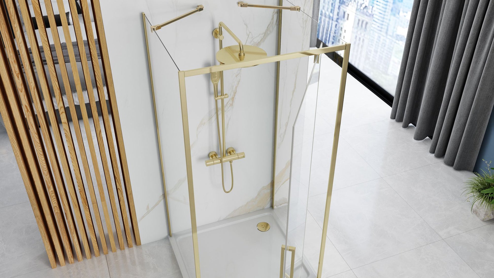 Cabina de dus De colt Rapid Swing Usa:90 x Perete:90 5