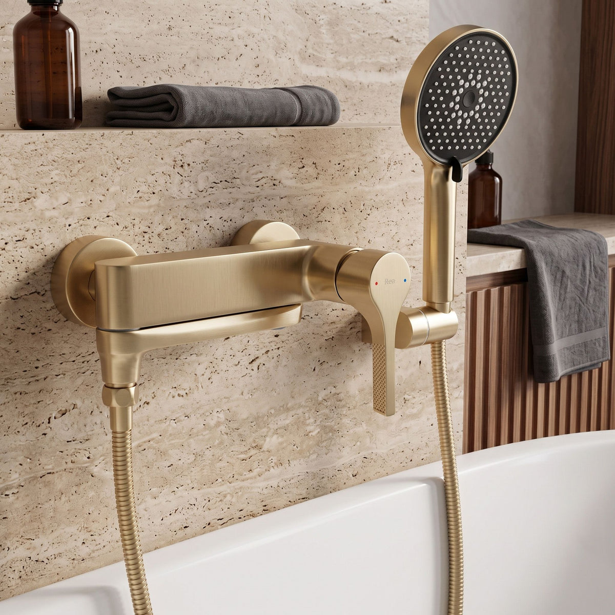 Baterie Pentru Cadă PREMIUM REA Maxim Brush Gold 6
