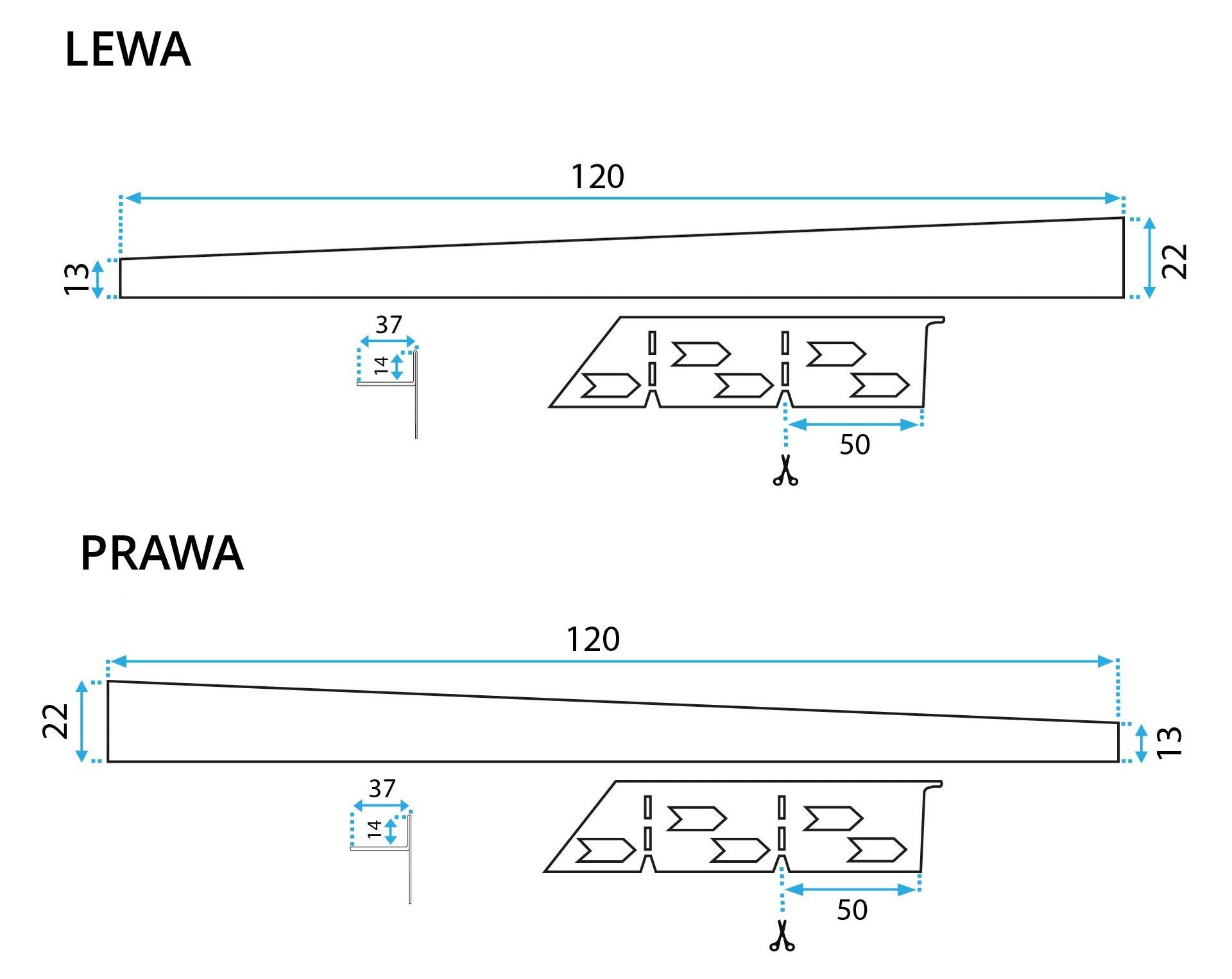 Profil de panta cadita de dus 120 cm Black dreapta 10