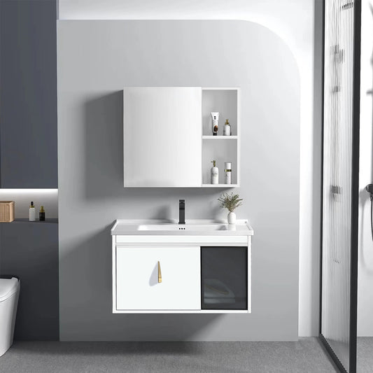 Set Mobilier De Baie Cu Lavoar Paris 60cm White  1