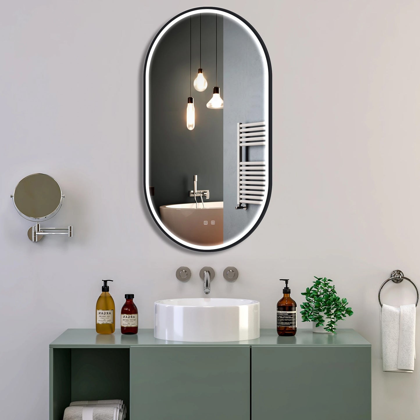 Oglindă LED OVL 50x100cm Black  3