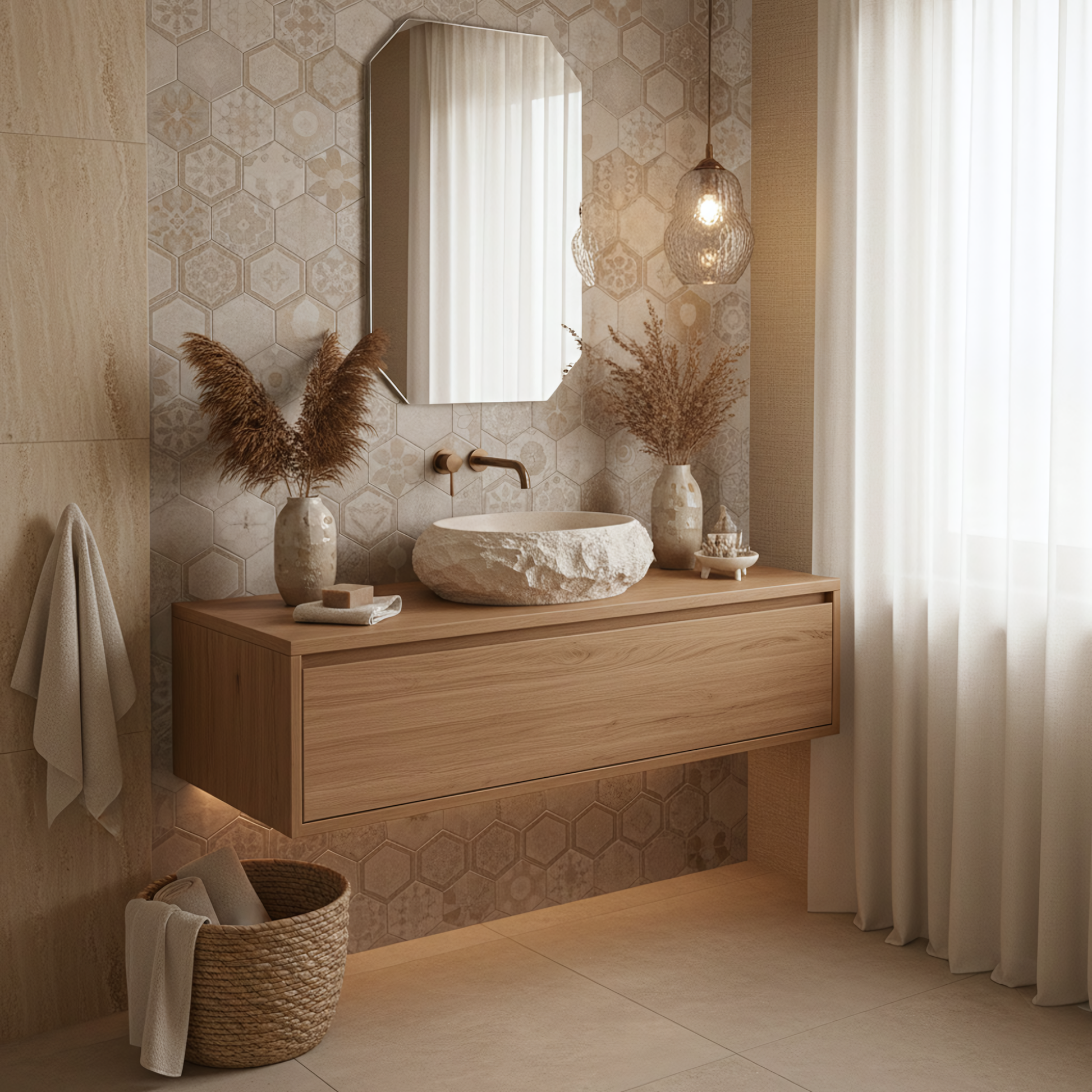 Lavoar pe blat Mika Warm Beige  6