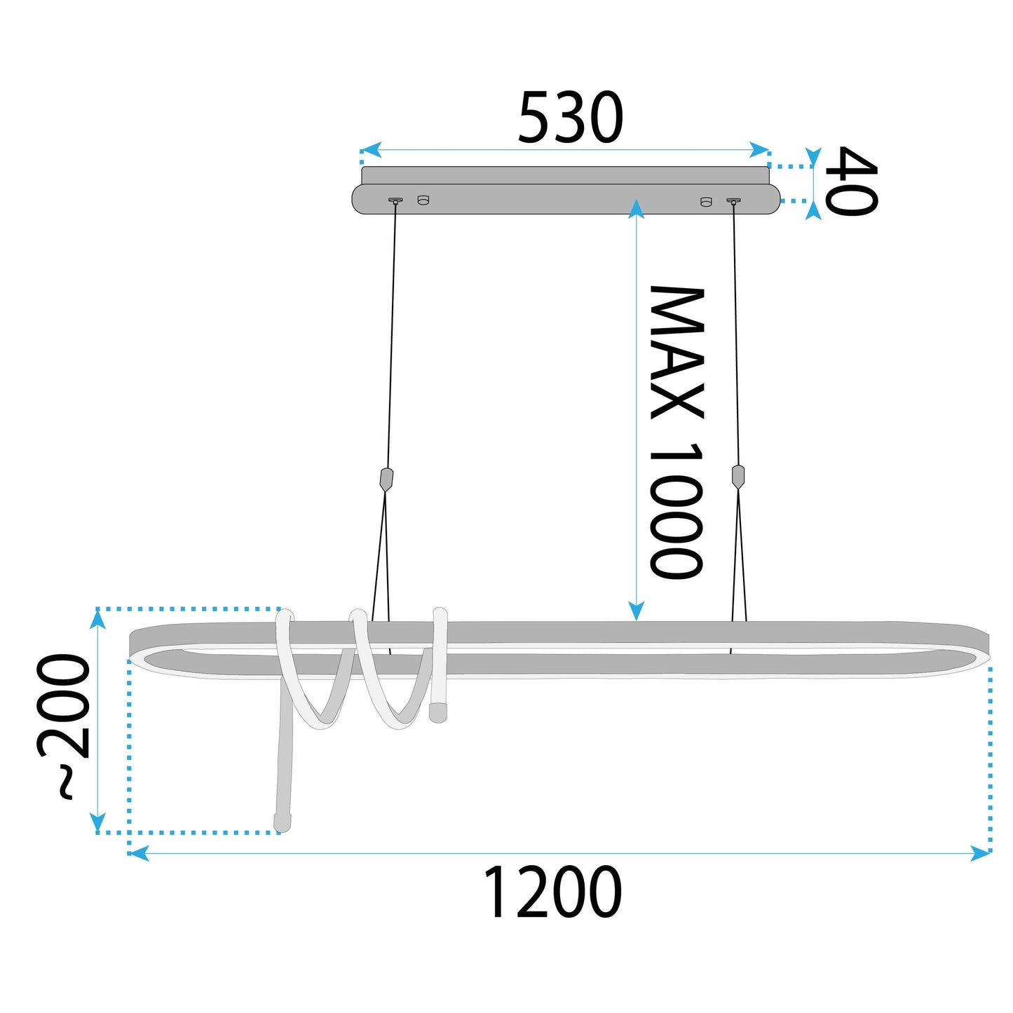 Lampa Led Lhj040-cp 120 Cm Black  10