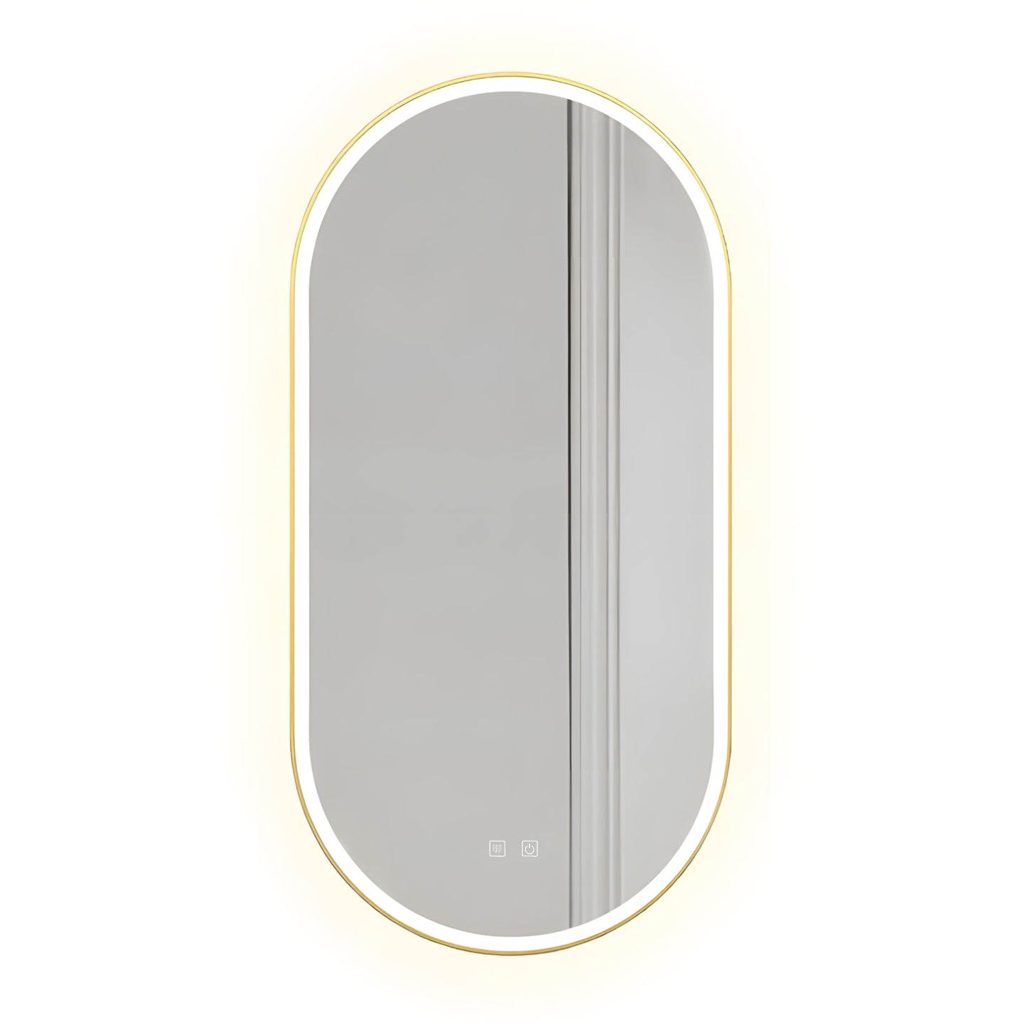 Oglindă LED OVL 50x100cm Brush Gold  1