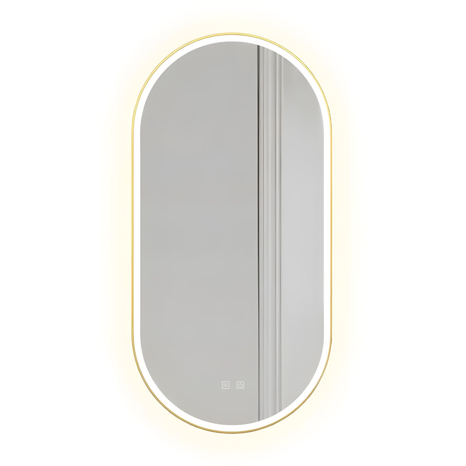 Oglindă LED OVL 50x100cm Brush Gold  1