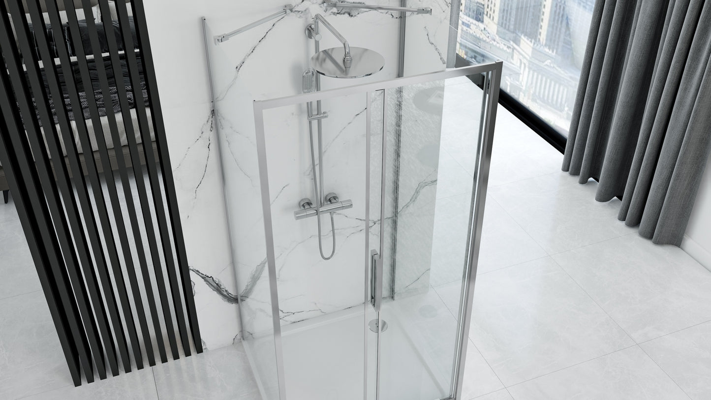Cabina dus REA Rapid Slide Chrome Usa: 140 Perete: 80 2