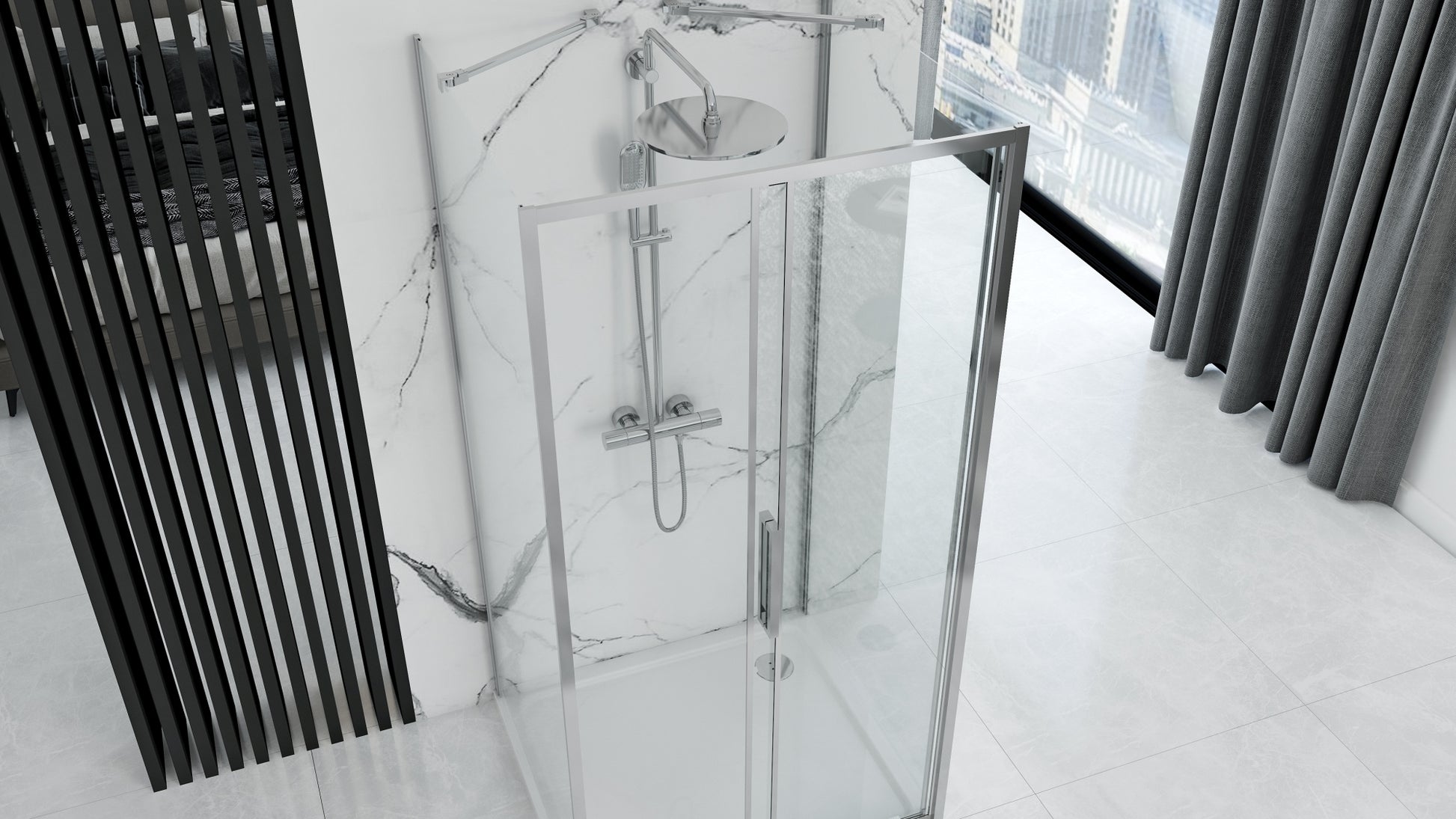Cabina dus REA Rapid Slide Chrome Usa: 140 Perete: 80 2