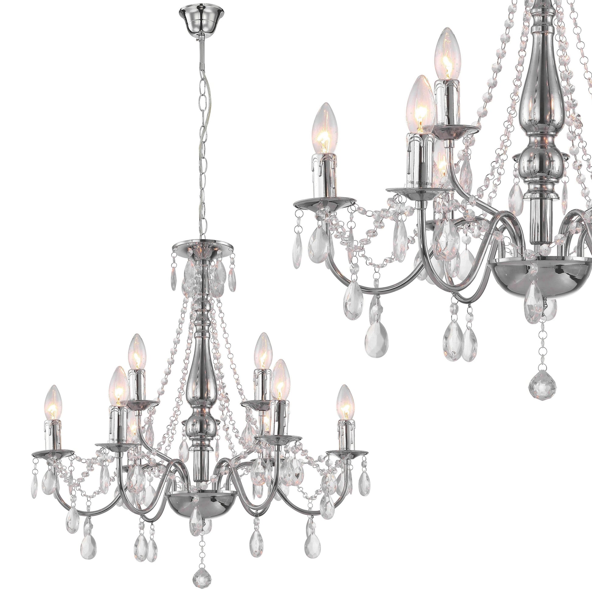 Lampă Suspendată Ebt016-9cp Chrome  1