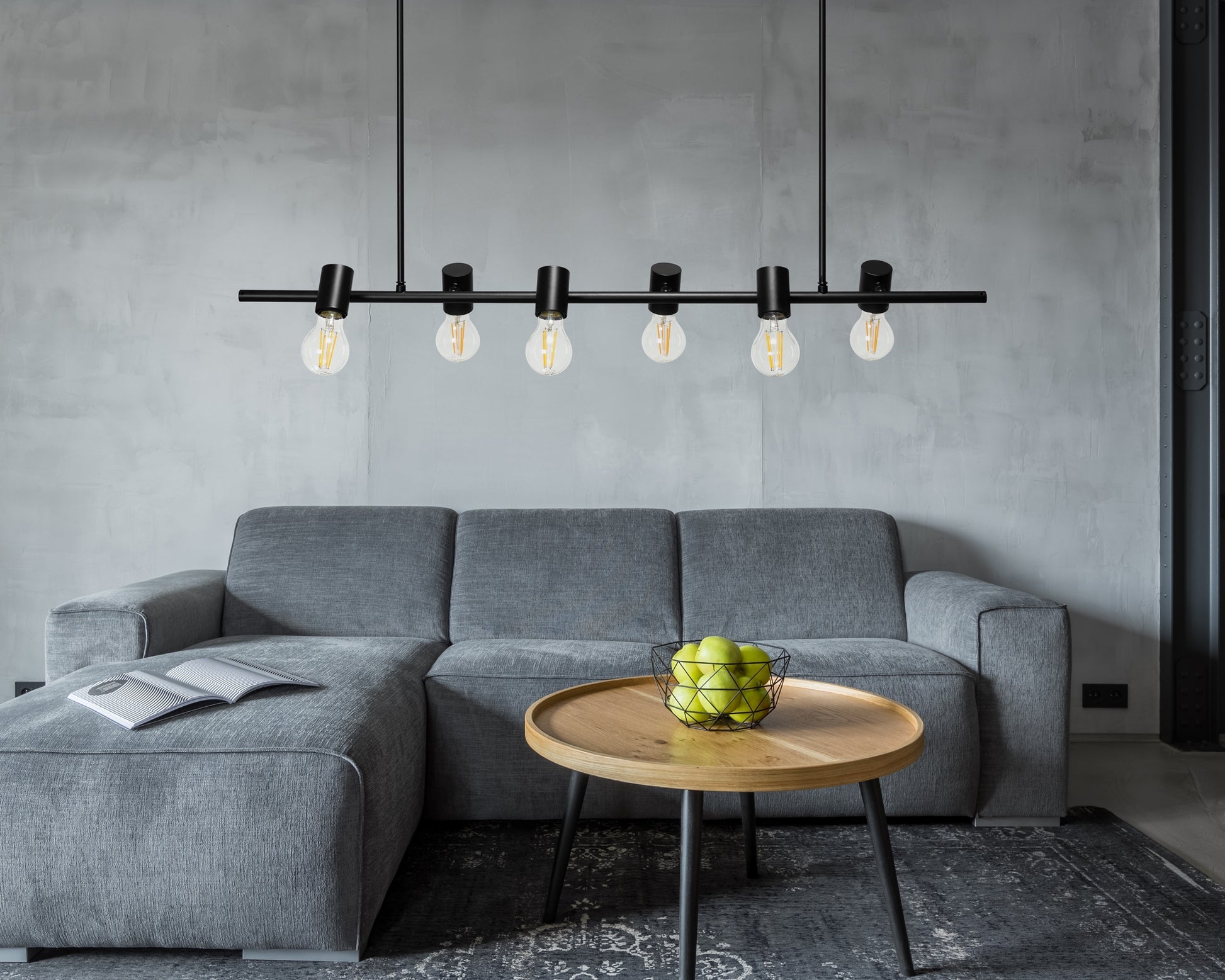 Lampă De Tavan Din Metal, Negru Industrial APP480-6CP  4