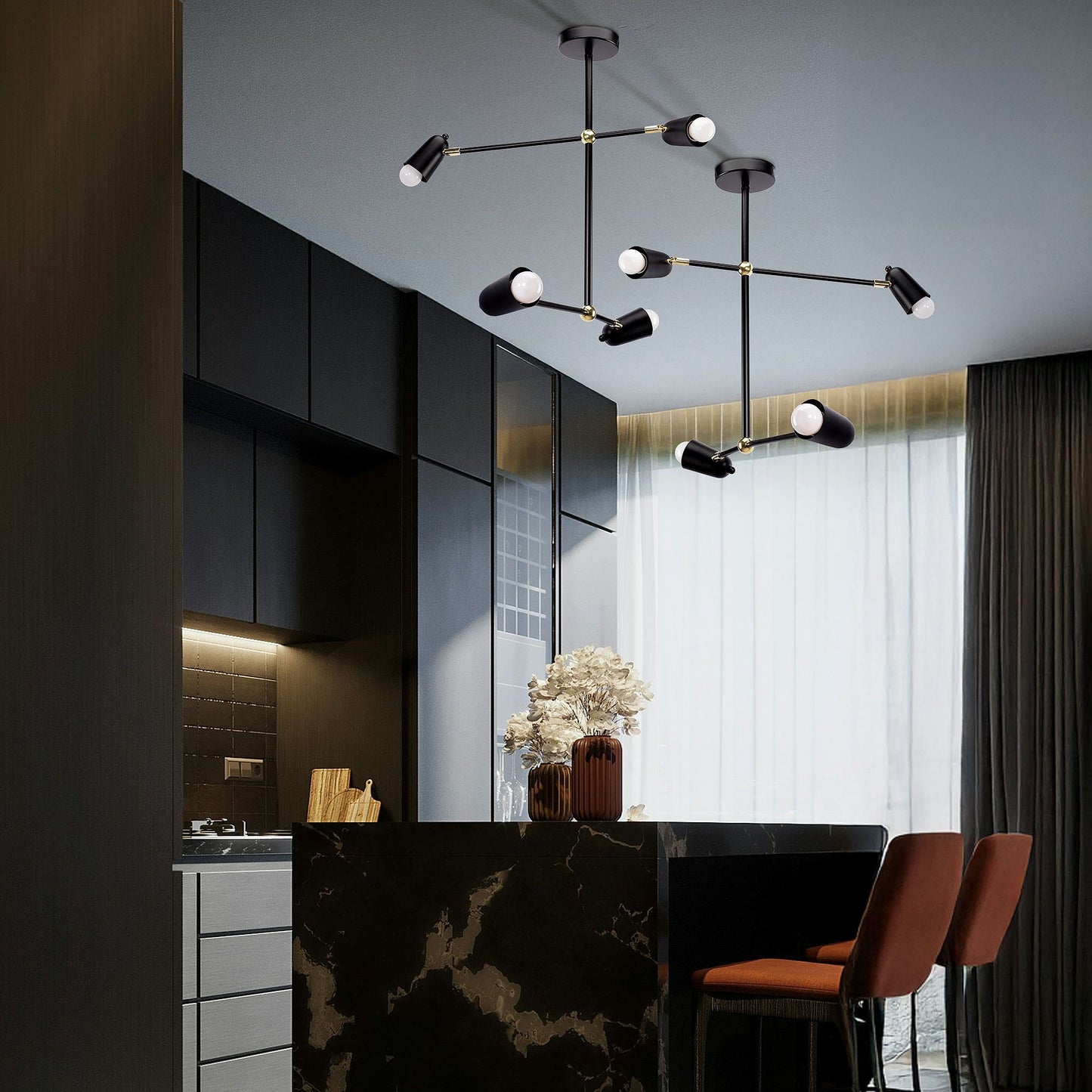 Lampa APP1708-4CP Black + Gold  16