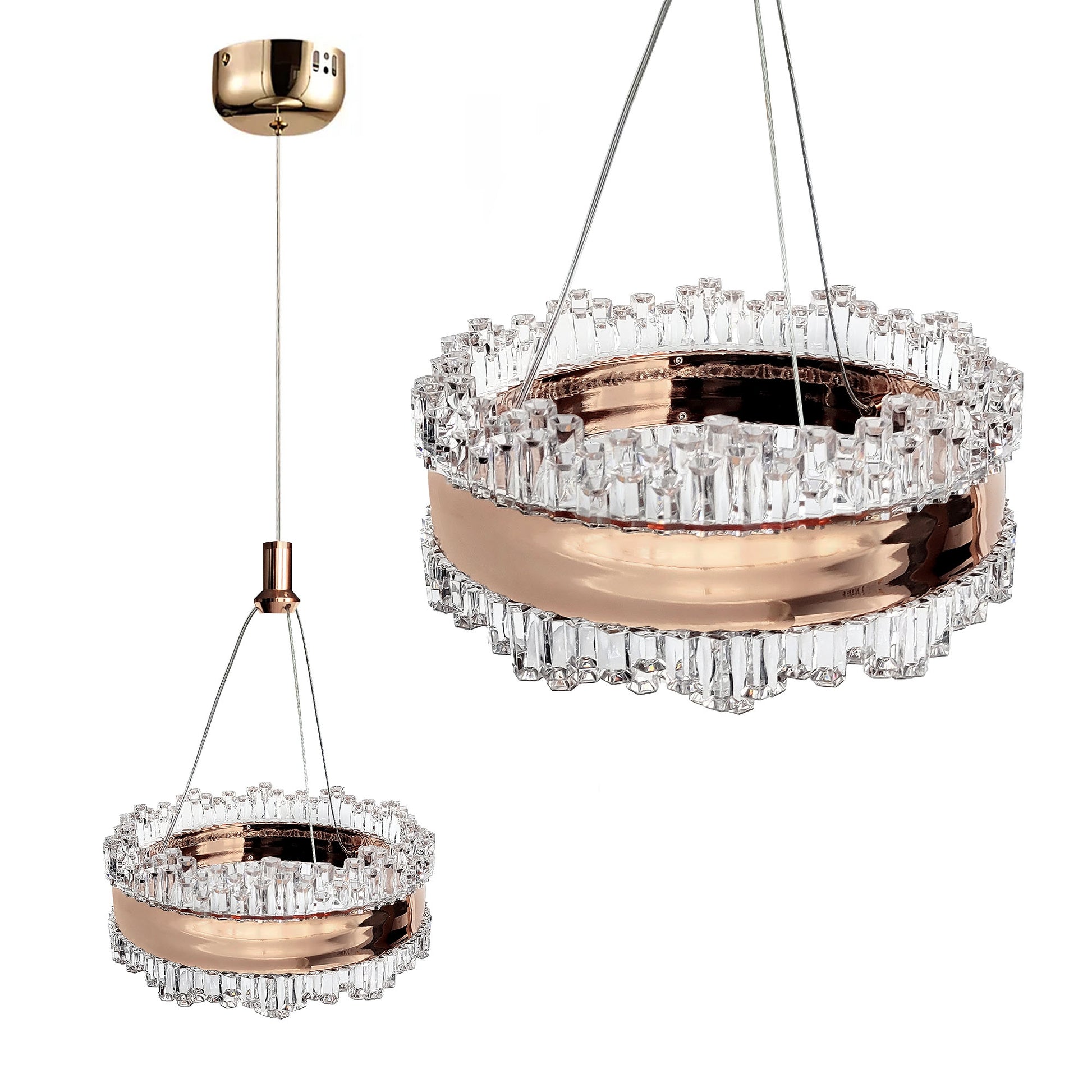 Lustră Cu Cristale Suspendată Led Lhj099-cp Gold  1