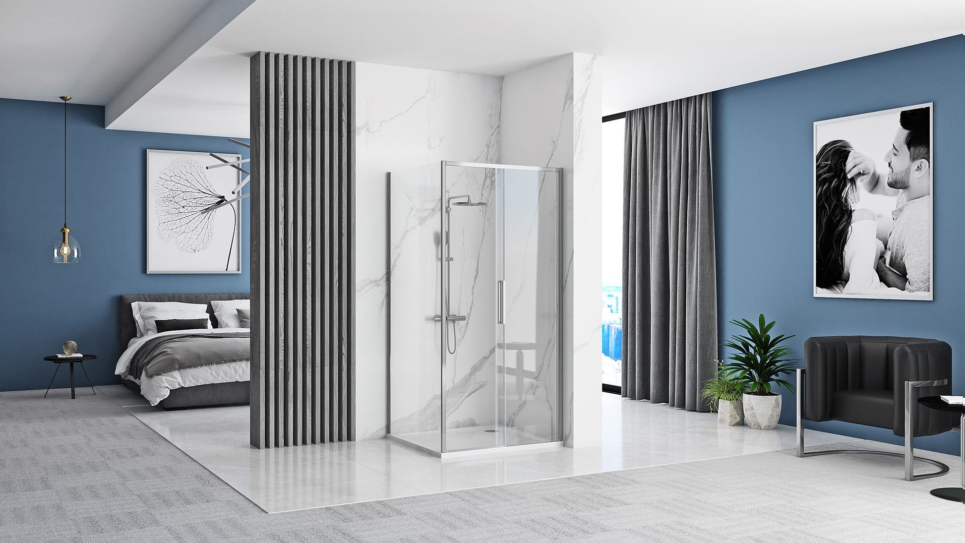 Cabina dus Rapid Slide Chrom Usa: 110 Perete: 90 2