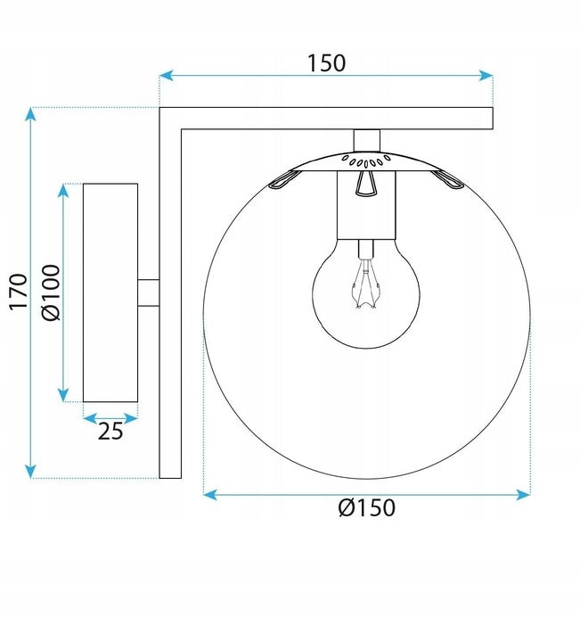 Lampa De Perete G101-1w Black White  15