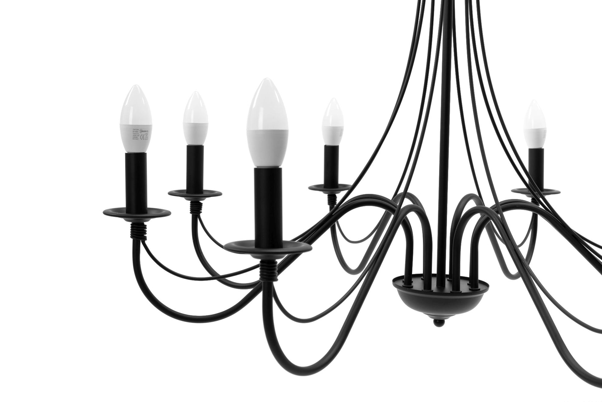 Lampă suspendată de tavan neagra rustica APP648-8CP  4