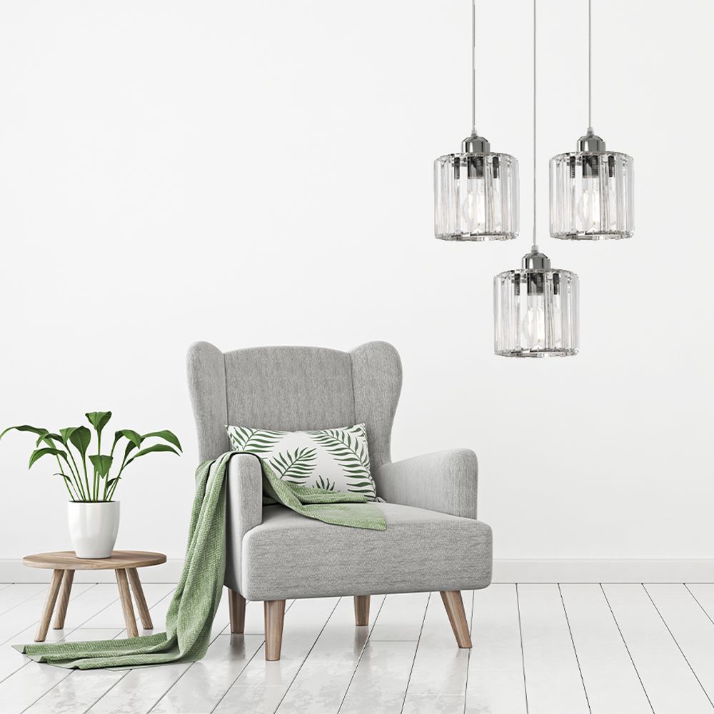 Lampă de tavan cristal argintiu APP510-3CPR  7