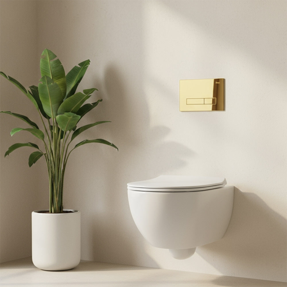 Cadru Wc Încastrat Rea Cu Buton Hd Gold  2