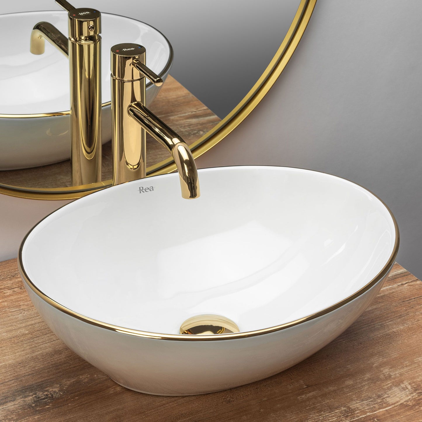 Lavoar pentru blat Rea Sofia Gold Edge 2