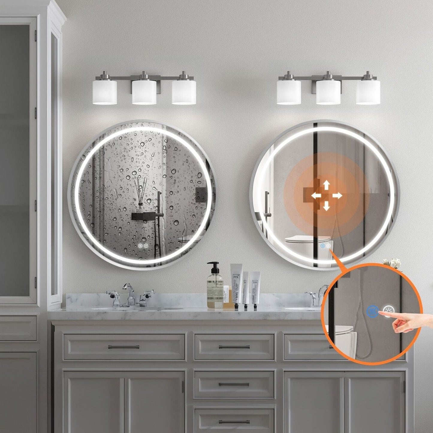 Oglindă LED 80cm MMJ BRUSH SILVER  6