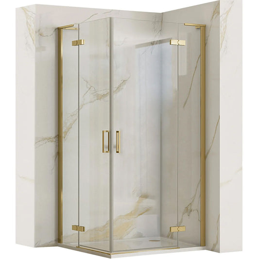 Cabina dus REA Hugo 90x90 Gold Brush  1