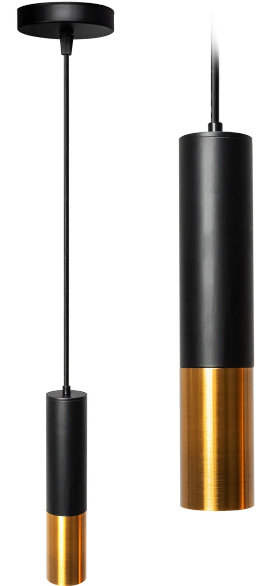 Lampă Suspendată De Tavan Din Metal Negru Auriu APP469-1CP  1