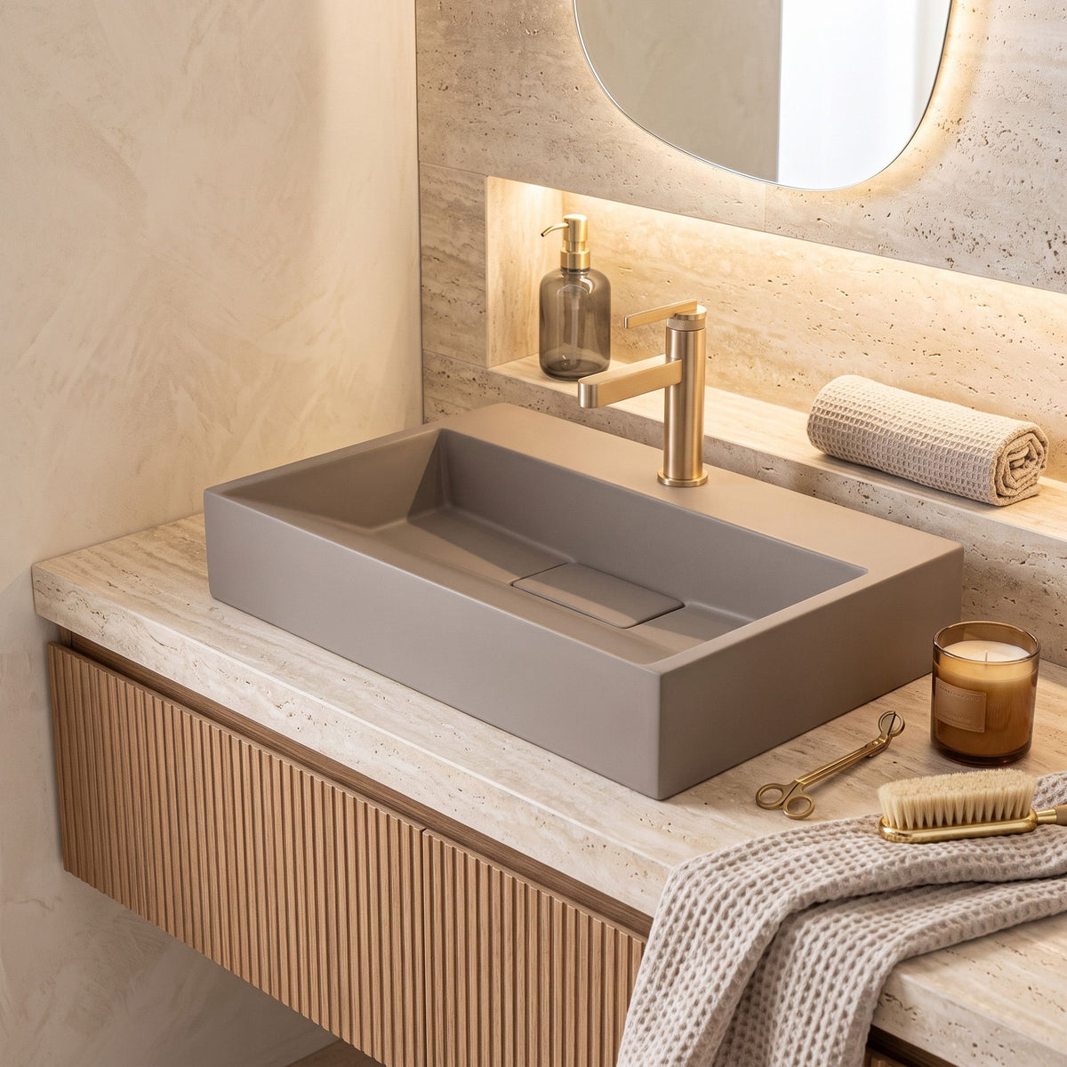 Lavoar Din Compozit Rea GOYA TAUPE 60CM 7