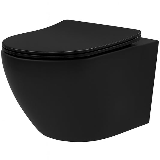 Vas WC suspendabil Rea Carlo Mini Tornado NF BLACK MATT  1