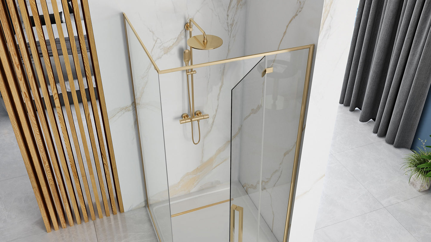 Cabina de dus Fargo 100x80 Gold cu cadita Savoy 3