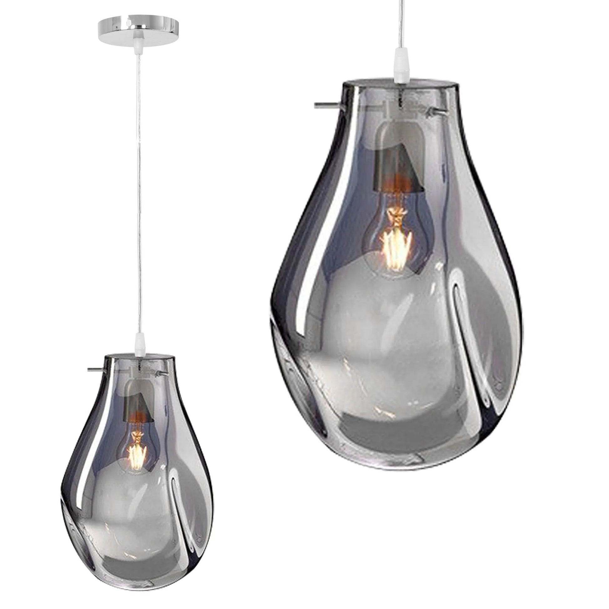 Lampa DE TAVAN SUSPENDABILA din sticla APP329-1CP Silver  1
