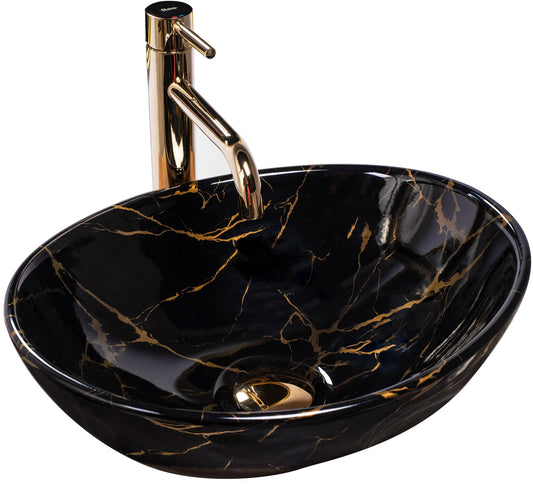 Lavoar pe blat Rea Sofia Black Marble 1