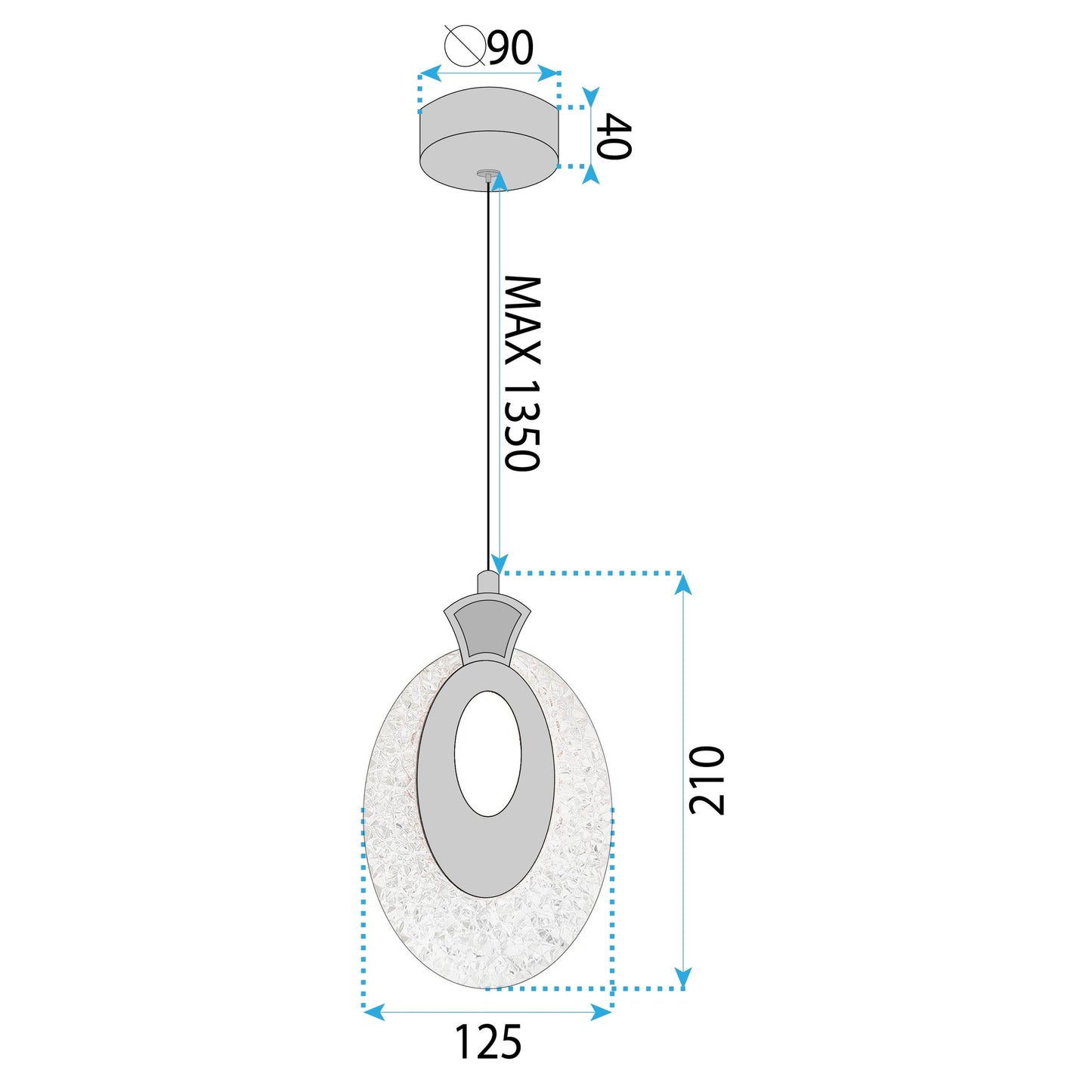 Lustră Cu Cristale Suspendată Lhj109-1cp Light Rose Gold  5