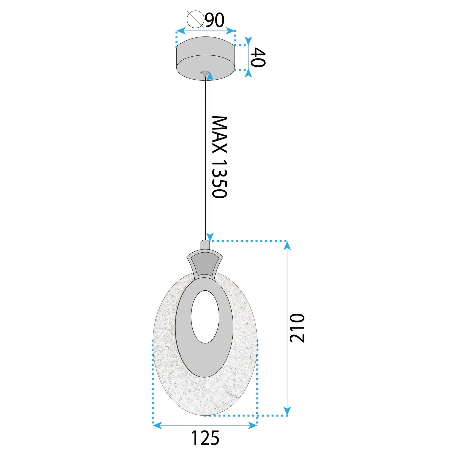Lustră Cu Cristale Suspendată Lhj109-1cp Light Rose Gold  5