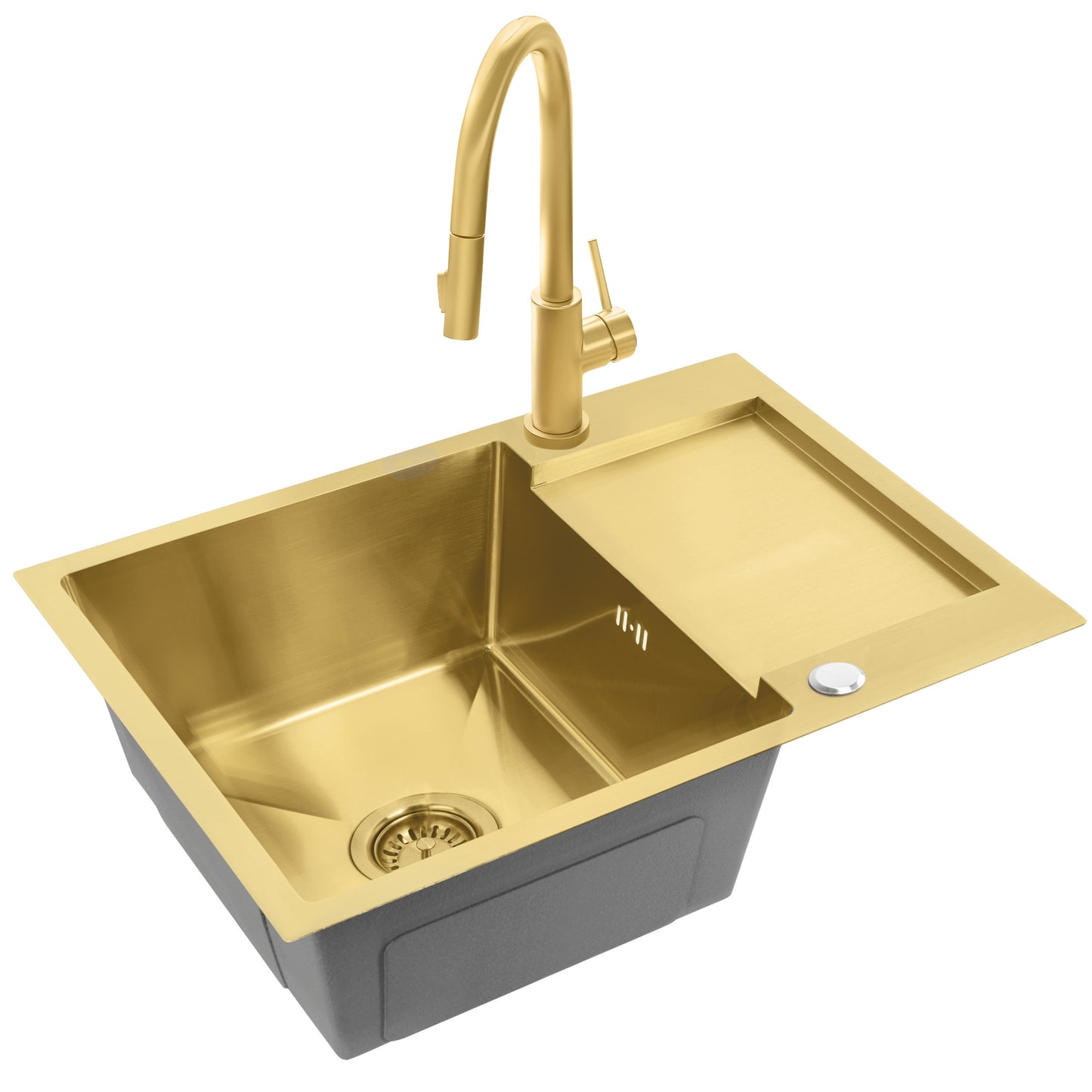 Chiuvetă Inox Paul Brush Gold cu robinet de bucătărie 7