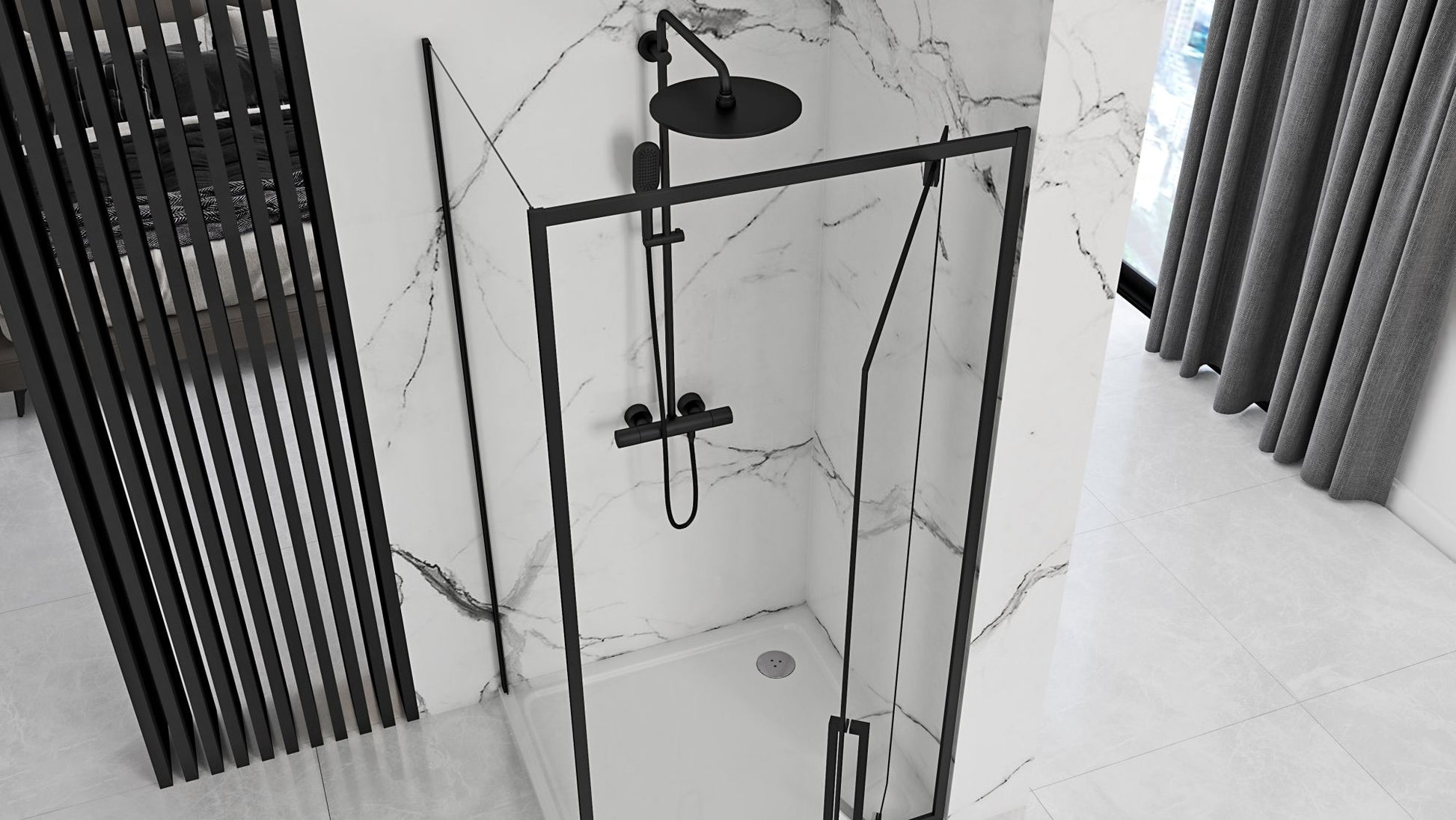 Cabina de dus De colt Rapid Swing Usa:80 x Perete:90 3