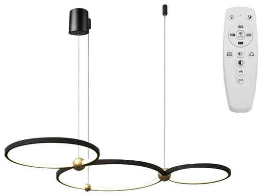 Lampă LED cu inel negru 3 + telecomandă APP752-30-40-50  1