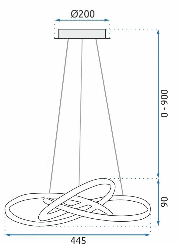 Lampă de tavan Inel suspendat LED modern + telecomandă APP389-CP Chrome  7