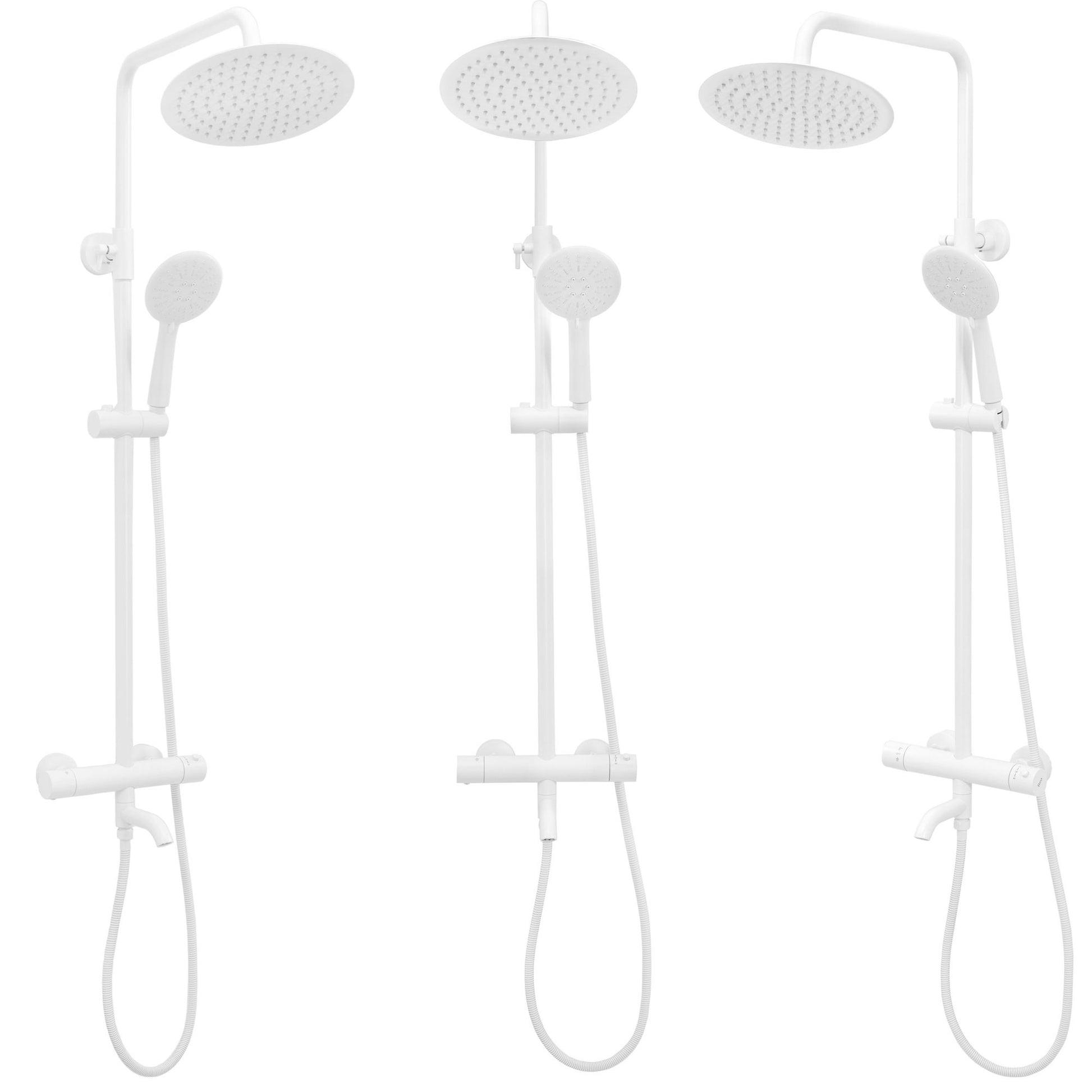 Set de dus cu termostat Lungo White Matt 9