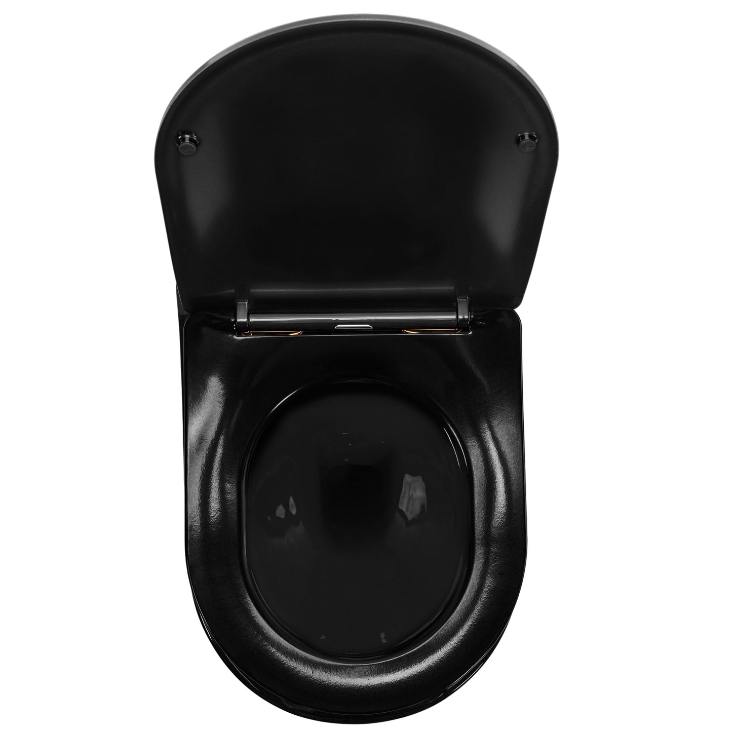 Vas WC suspendabil Rea CARLO Mini Rimless Duroplast Flat Black Gold Edge 4