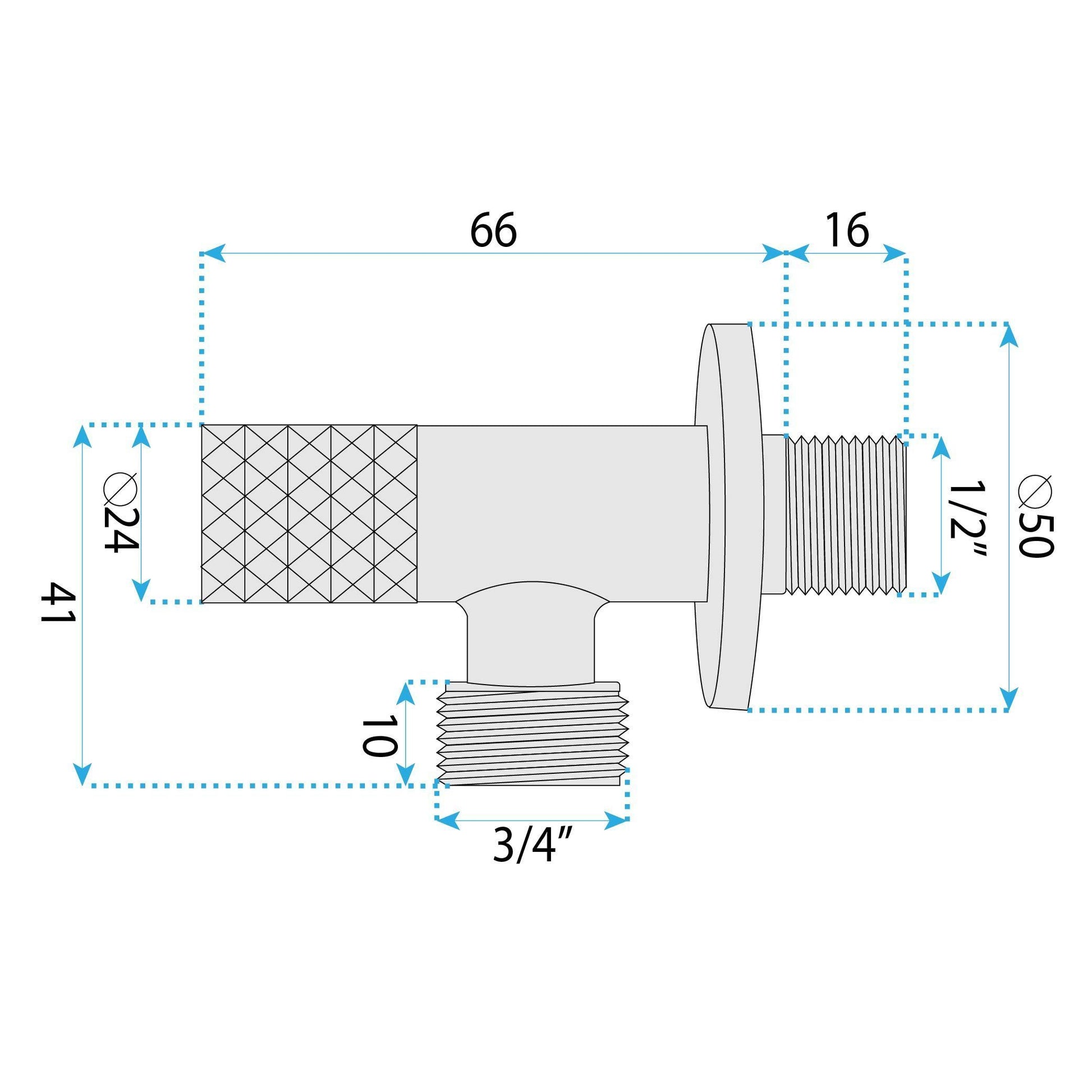 Robinet Colțar Diamond 03 1/2" X 3/4" Titan 8